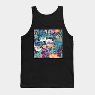 Colourful flower pattern Tank Top